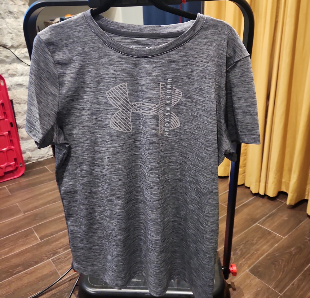 Under Armour Women's Gray Heather Performance Tee with Logo